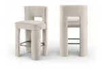 Zuno Velvet Performance Fabric Upholstered Bar Stool - Image 6