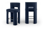 Zuno Velvet Performance Fabric Upholstered Bar Stool - Image 2