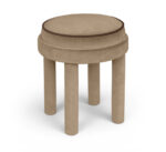 Velin Velvet Upholstered Ottoman - Image 2