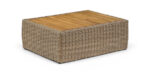 Seacrest Teak Wood And Wicker Outdoor Patio Coffee Table - Image 2