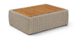 Seacrest Teak Wood And Wicker Outdoor Patio Coffee Table