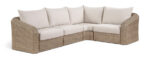 Seacrest 123.25" Olefin Water Resistant Fabric And Wicker 4pc. Outdoor Patio Modular Sectional - Image 2