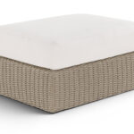 Seacrest Olefin Water Resistant Fabric And Wicker Outdoor Patio Modular Ottoman