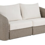 Seacrest 85.25" Olefin Water Resistant Fabric And Wicker 2pc. Outdoor Patio Modular Loveseat