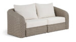 Seacrest 85.25" Olefin Water Resistant Fabric And Wicker 2pc. Outdoor Patio Modular Loveseat