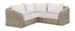 Seacrest 88.25" Olefin Water Resistant Fabric And Wicker 3pc. Outdoor Patio Modular Sectional