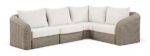 Seacrest 123.25" Olefin Water Resistant Fabric And Wicker 4pc. Outdoor Patio Modular Sectional