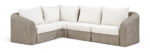 Seacrest 88.25" Olefin Water Resistant Fabric And Wicker 4pc. Outdoor Patio Modular Sectional