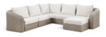 Seacrest 123.25" Olefin Water Resistant Fabric And Wicker 6pc. Outdoor Patio Modular Sectional