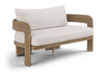 Sandbay 61.5" Olefin Water Resistant Fabric And Wicker Outdoor Patio Loveseat - Image 2