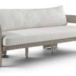 Sandbay 83.5" Olefin Water Resistant Fabric And Wicker Outdoor Patio Sofa