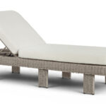 Sandbay Olefin Water Resistant Fabric And Wicker Outdoor Patio Chaise Lounge