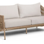 Coastline 70" Olefin Water Resistant Fabric And Wicker Outdoor Patio Loveseat