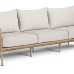 Coastline 89" Olefin Water Resistant Fabric And Wicker Outdoor Patio Sofa
