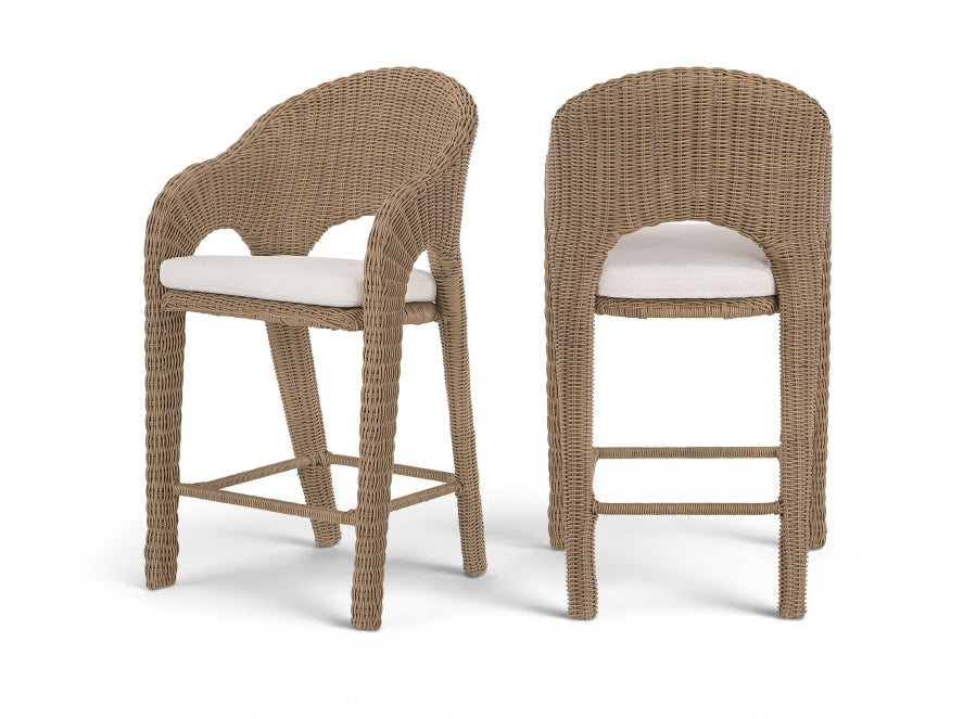 62856_DC_f4313c3d-7601-472e-b1d7-ebc89a448a79.jpg Seacrest Olefin Water Resistant Fabric And Natural Wicker Outdoor Patio Counter Stool - Image 1