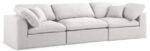 Serene 119" Linen Textured Fabric Upholstered Deluxe Comfort 3pc. Modular Sofa - Image 4
