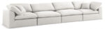 Serene 158" Linen Textured Fabric Upholstered Deluxe Comfort 4pc. Modular Sofa - Image 4