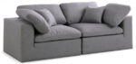 Serene 80" Linen Textured Fabric Upholstered Deluxe Comfort 2pc. Modular Sofa - Image 2