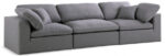 Serene 119" Linen Textured Fabric Upholstered Deluxe Comfort 3pc. Modular Sofa - Image 2