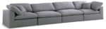 Serene 158" Linen Textured Fabric Upholstered Deluxe Comfort 4pc. Modular Sofa - Image 2