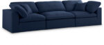 Serene 119" Linen Textured Fabric Upholstered Deluxe Comfort 3pc. Modular Sofa - Image 3