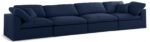 Serene 158" Linen Textured Fabric Upholstered Deluxe Comfort 4pc. Modular Sofa - Image 3