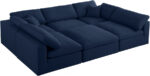 Serene 119" Linen Textured Fabric Upholstered Deluxe Comfort 6pc. Modular Sectional - Image 3