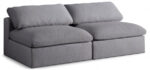 Serene 78" Linen Textured Fabric Upholstered Deluxe Comfort 2pc. Armless Modular Sofa - Image 2