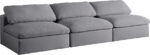 Serene 117" Linen Textured Fabric Upholstered Deluxe Comfort 3pc. Armless Modular Sofa - Image 2