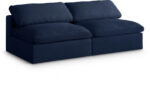 Serene 78" Linen Textured Fabric Upholstered Deluxe Comfort 2pc. Armless Modular Sofa - Image 3