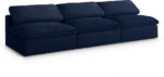 Serene 117" Linen Textured Fabric Upholstered Deluxe Comfort 3pc. Armless Modular Sofa - Image 3
