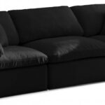 Plush 105" Velvet Upholstered Standard Comfort 3pc. Modular Sofa