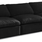 Plush 105" Velvet Upholstered Standard Comfort 3pc. Armless Modular Sofa