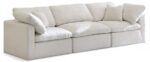 Plush 105" Velvet Upholstered Standard Comfort 3pc. Modular Sofa - Image 4
