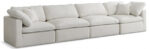 Plush 140" Velvet Upholstered Standard Comfort 4pc. Modular Sofa - Image 4