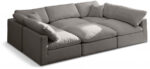 Plush 105" Velvet Upholstered Standard Comfort 6pc. Modular Sectional - Image 2
