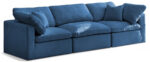 Plush 105" Velvet Upholstered Standard Comfort 3pc. Modular Sofa - Image 3