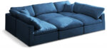 Plush 105" Velvet Upholstered Standard Comfort 6pc. Modular Sectional - Image 3