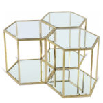 Sei 3 Piece Glass And Steel Modular End / Side Table - Image 2