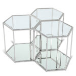 Sei 3 Piece Glass And Steel Modular End / Side Table